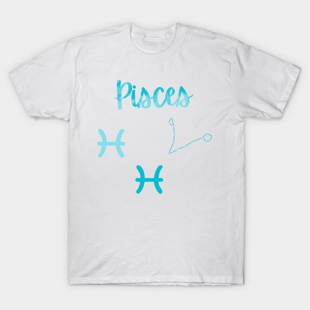 Pisces Zodiac T-Shirt by lolalistic